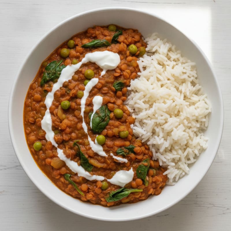 Lentil and Vegetable Curry with Basmati Rice