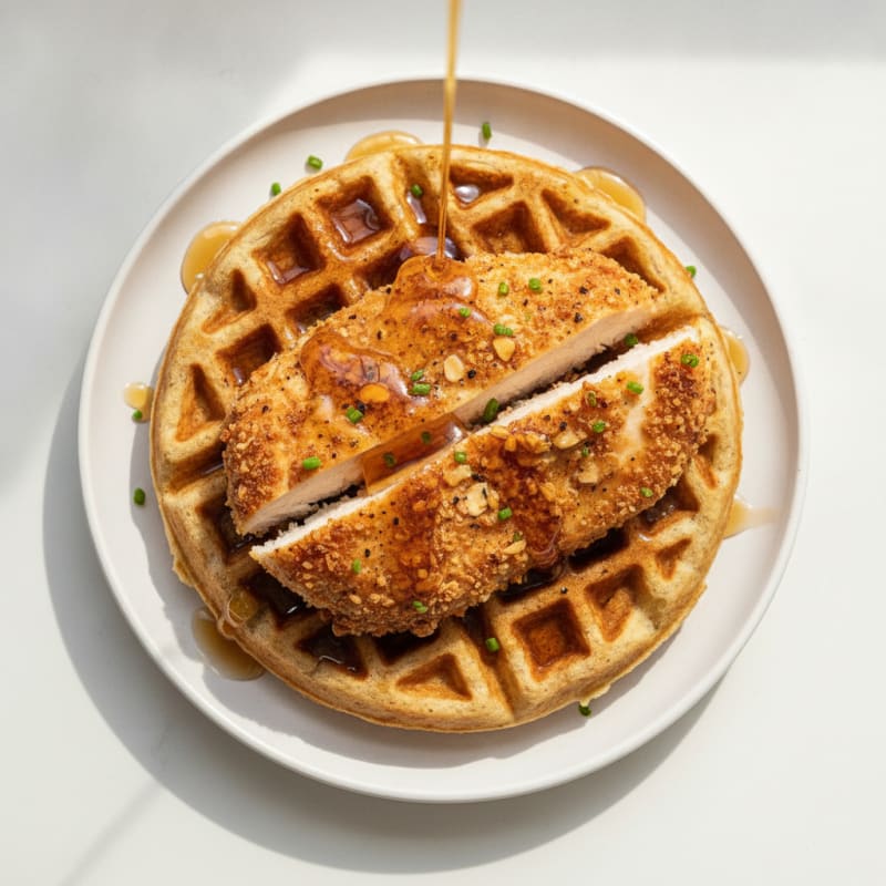 Golden Chicken and Waffles