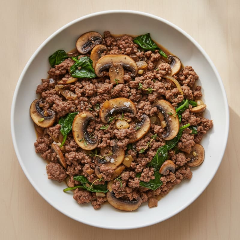 Savory Ground Beef and Mushroom Skillet