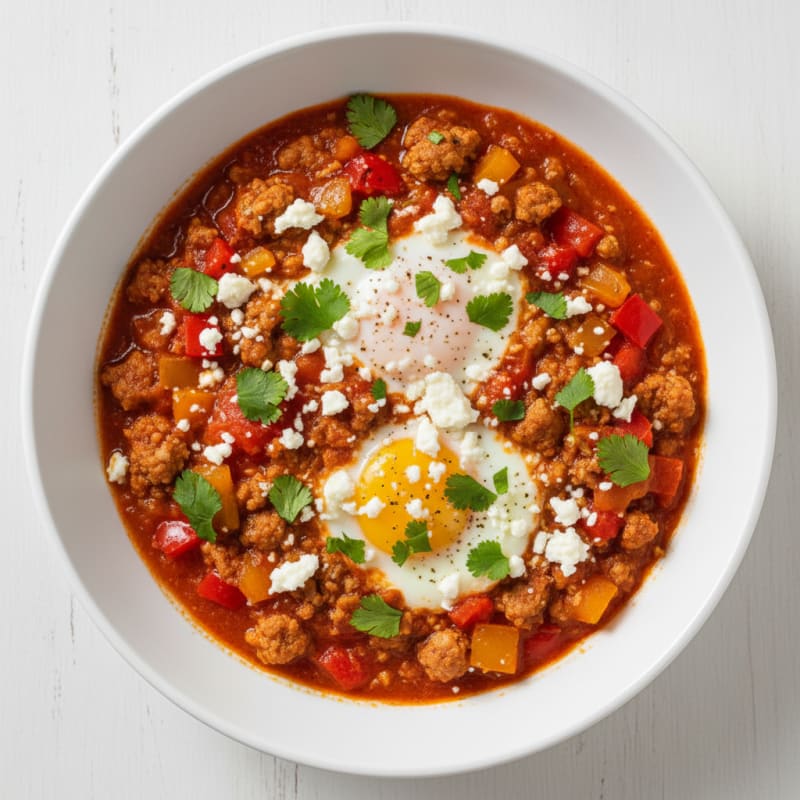 High-Protein Shakshuka with Feta and Herbs