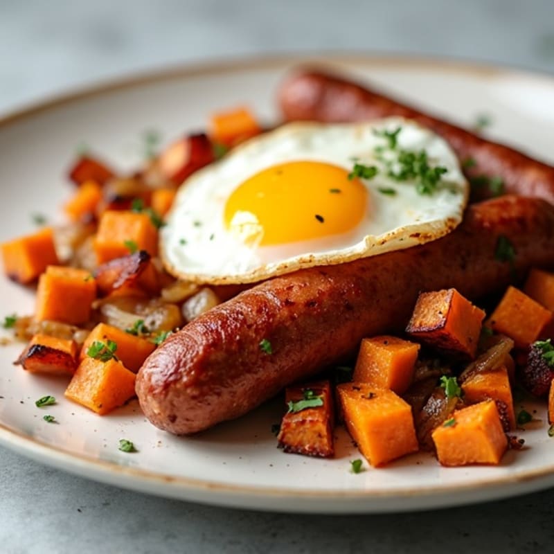 Crispy Roasted Sweet Potato Hash with Caramelized Onions
