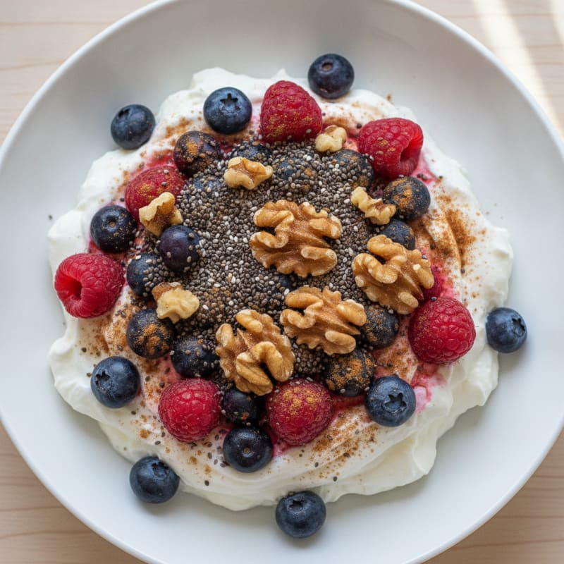Creamy Greek Yogurt Protein Pudding with Mixed Berries