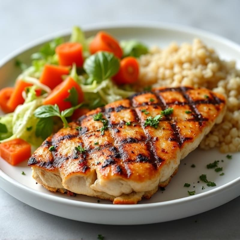 Grilled Chicken Breast with Crunchy Cabbage Slaw