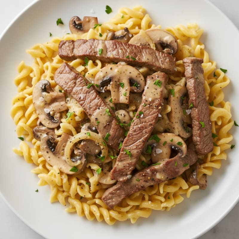 Classic Beef Stroganoff with Egg Noodles