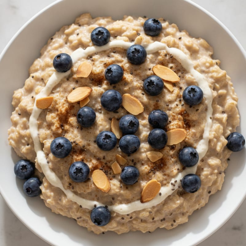 Blueberry Almond Protein Oatmeal