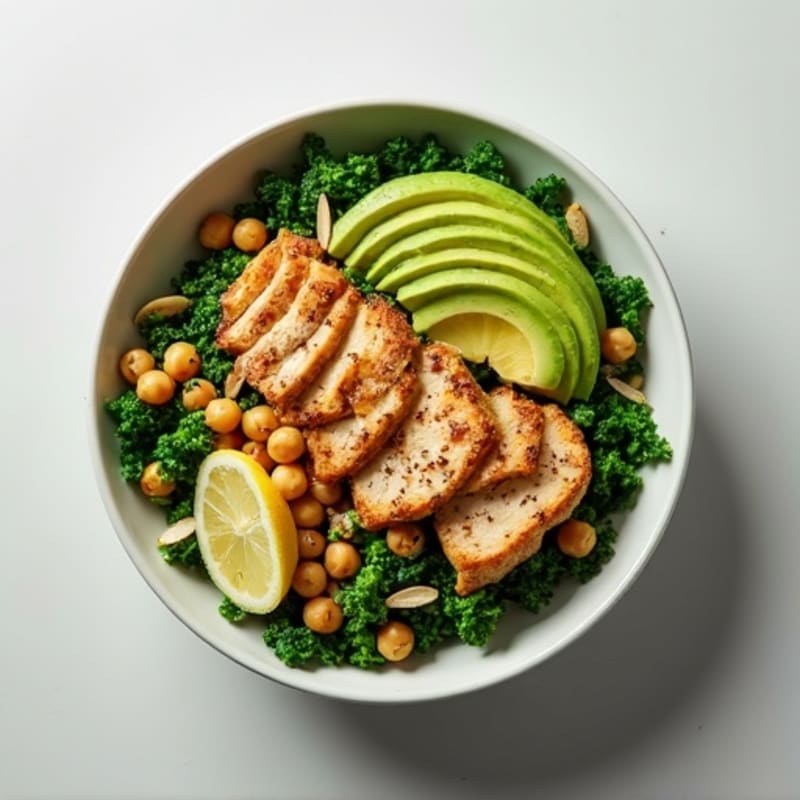Crunchy Chopped Avocado Kale Bowl