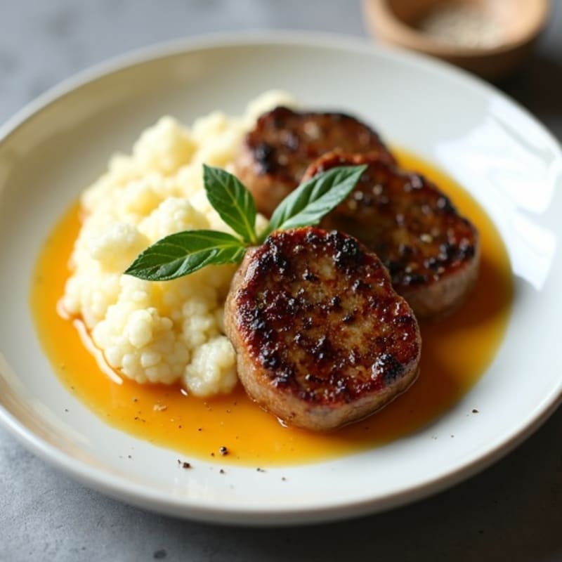 Garlic-Butter Steak Bites with Creamy Cauliflower Mash