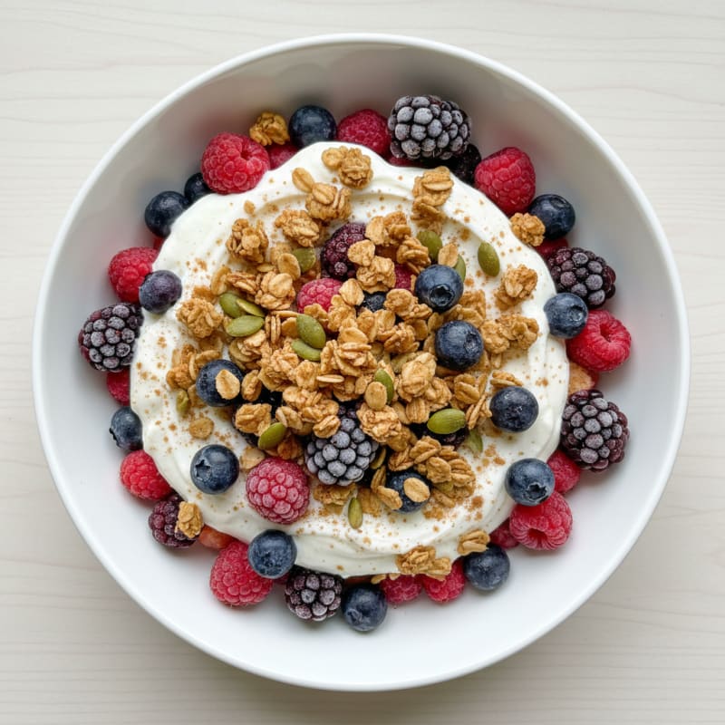 Berry Vanilla Yogurt Granola Parfait