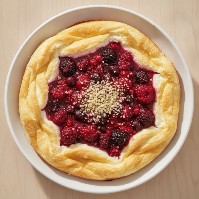 High-Protein Baked Eggs with Warm Berry Compote