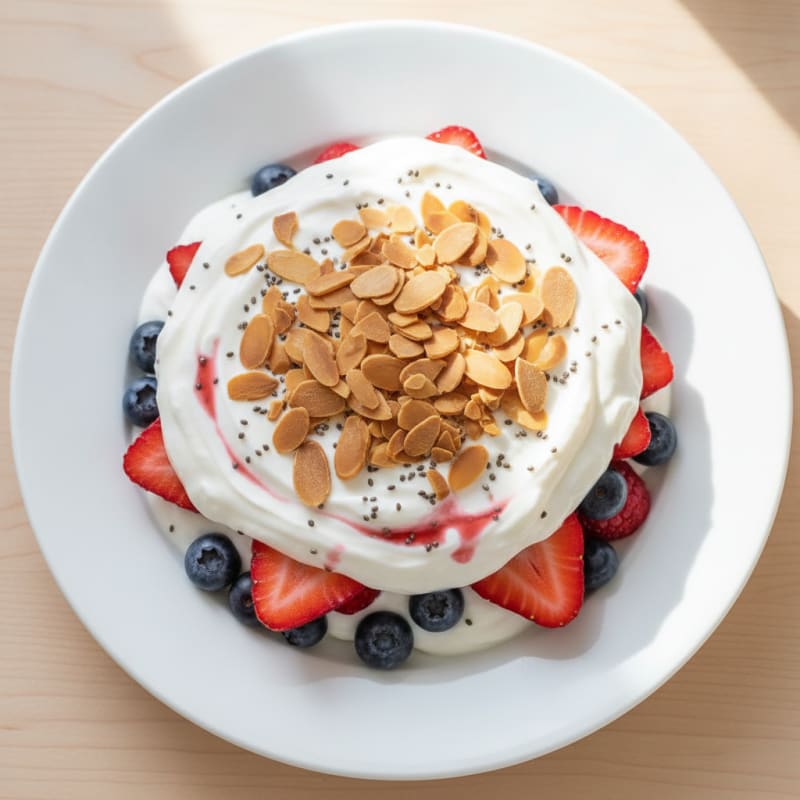 Greek Yogurt Protein Parfait with Mixed Berries