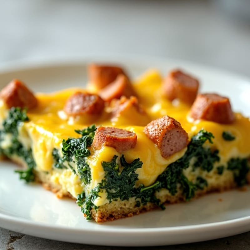 Hearty Sausage and Kale Baked Egg Strata