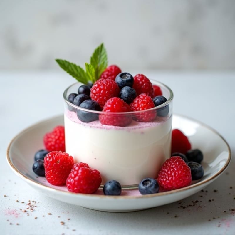 Greek Yogurt Protein Mousse with Mixed Berries