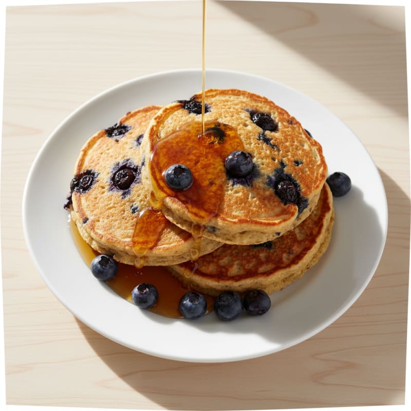 Blueberry Flapjacks with Maple Syrup