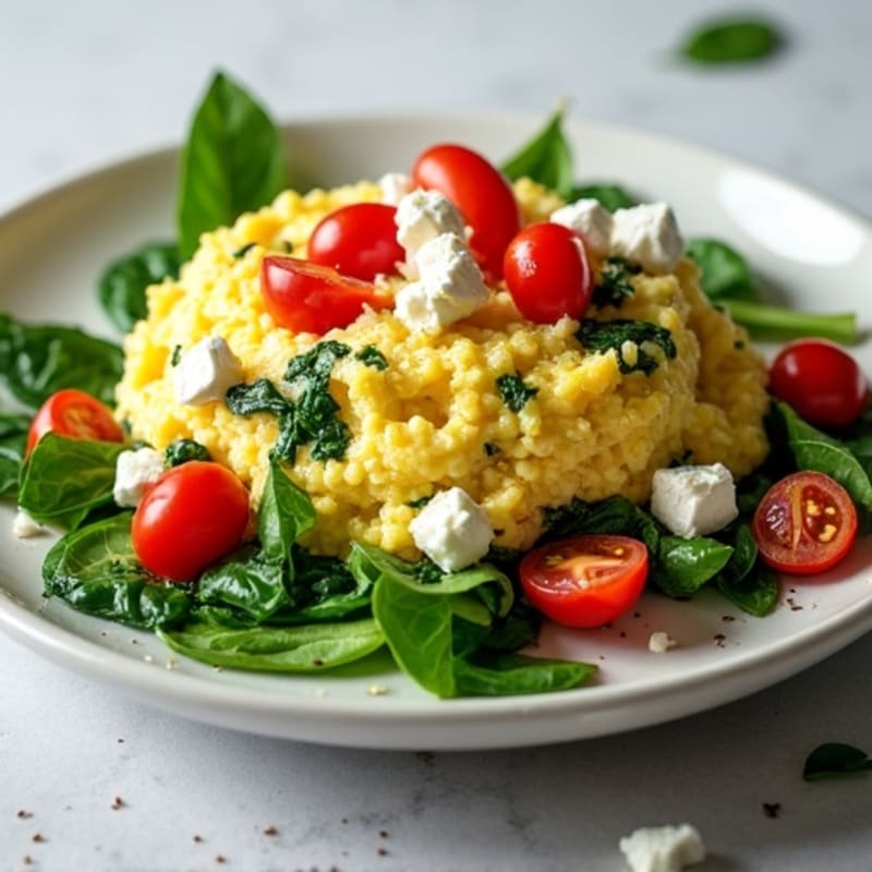 Protein-Packed Spinach and Feta Egg White Scramble