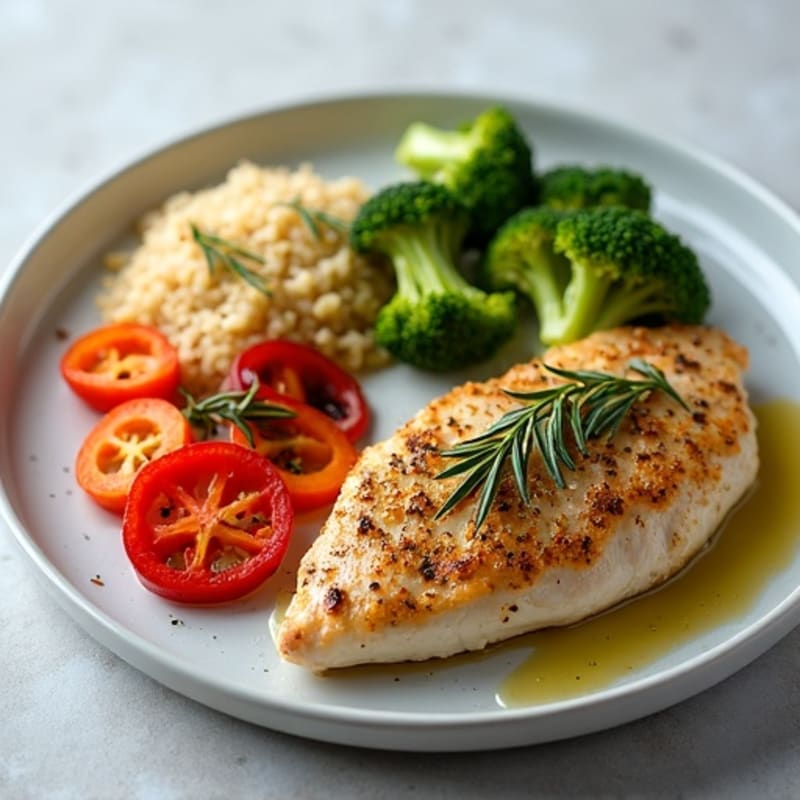 Herb-Crusted Pan Seared Chicken with Roasted Vegetables