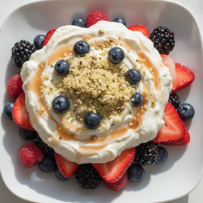 Silky Protein Greek Yogurt Parfait with Mixed Berries