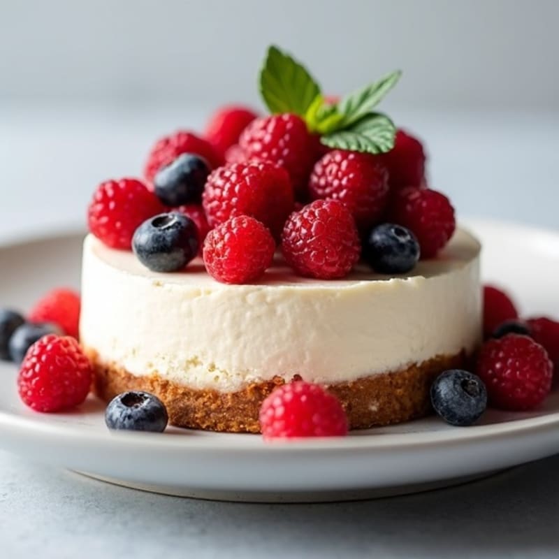 Silky Protein Cheesecake with Mixed Berries
