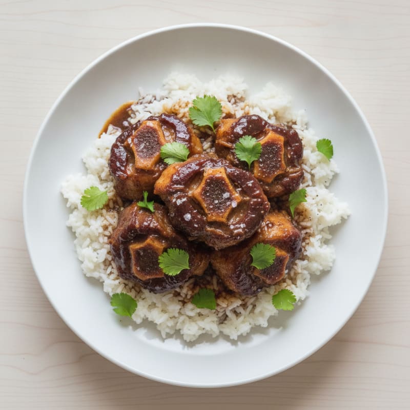 Braised Oxtail with Coconut Rice