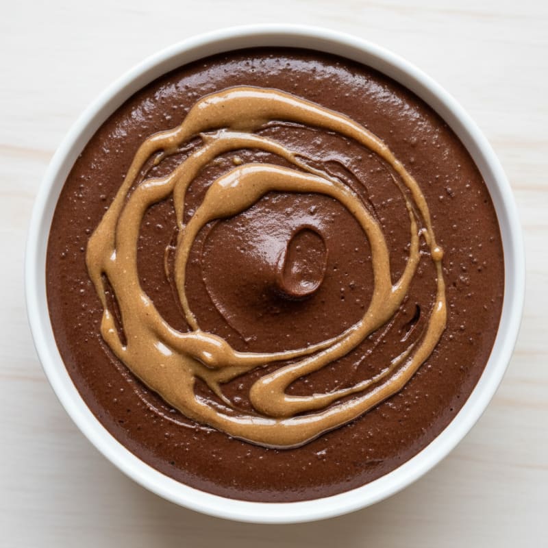 Chocolate Protein Pudding with Almond Butter Swirl