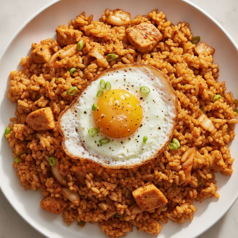 Kimchi Fried Rice with Fried Egg