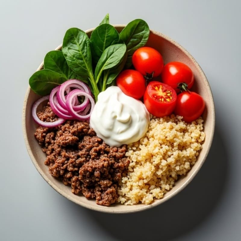 Seasoned Ground Beef Bowl with Special Sauce