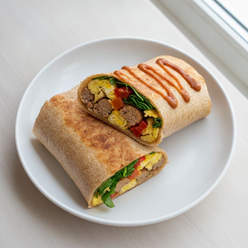 Hearty Sausage and Egg Breakfast Burrito
