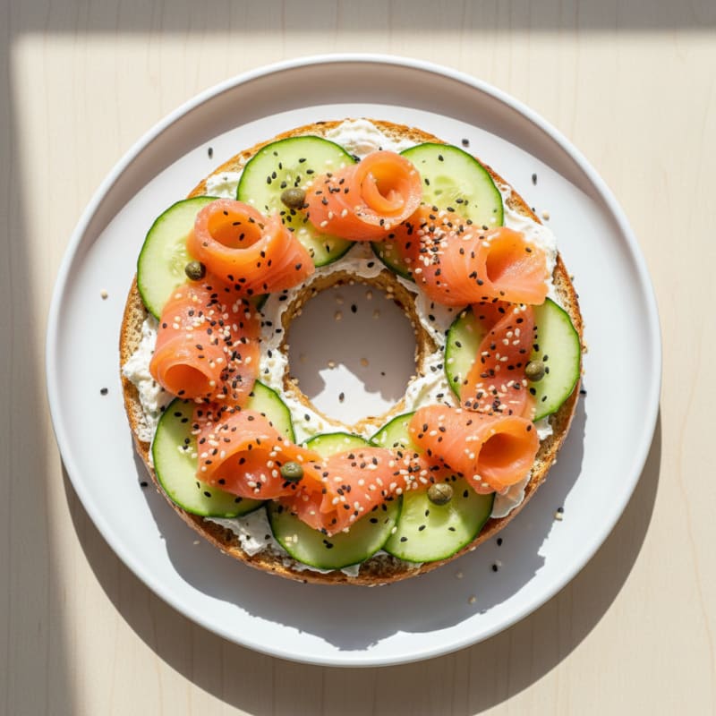 Crunchy Everything Bagel with Cream Cheese
