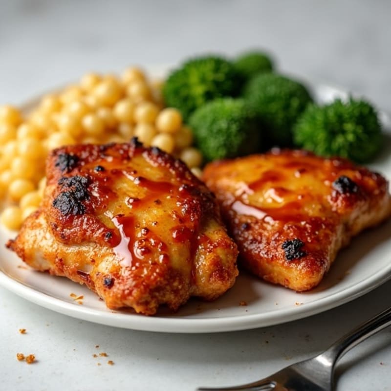 Crispy Honey-Garlic Glazed Chicken Thighs
