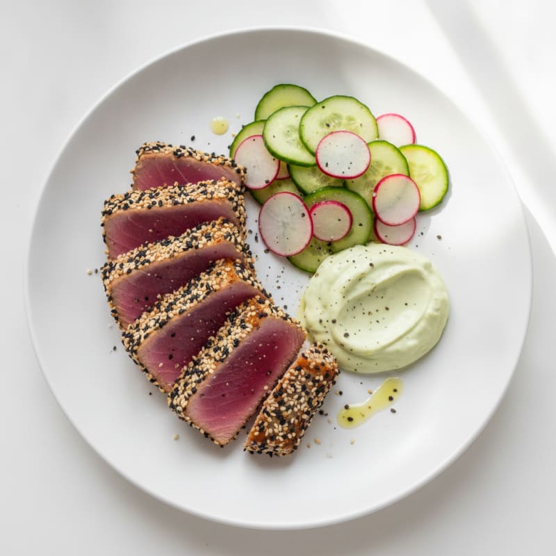 Pan-Seared Ahi Tuna with Wasabi Mayo