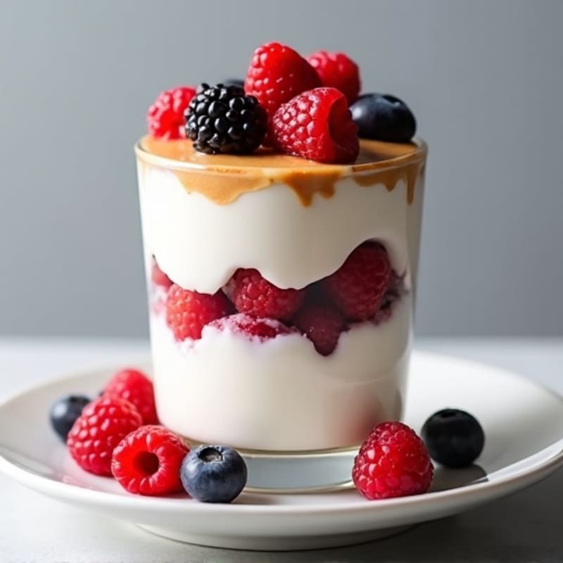 Greek Yogurt Protein Parfait with Mixed Berries