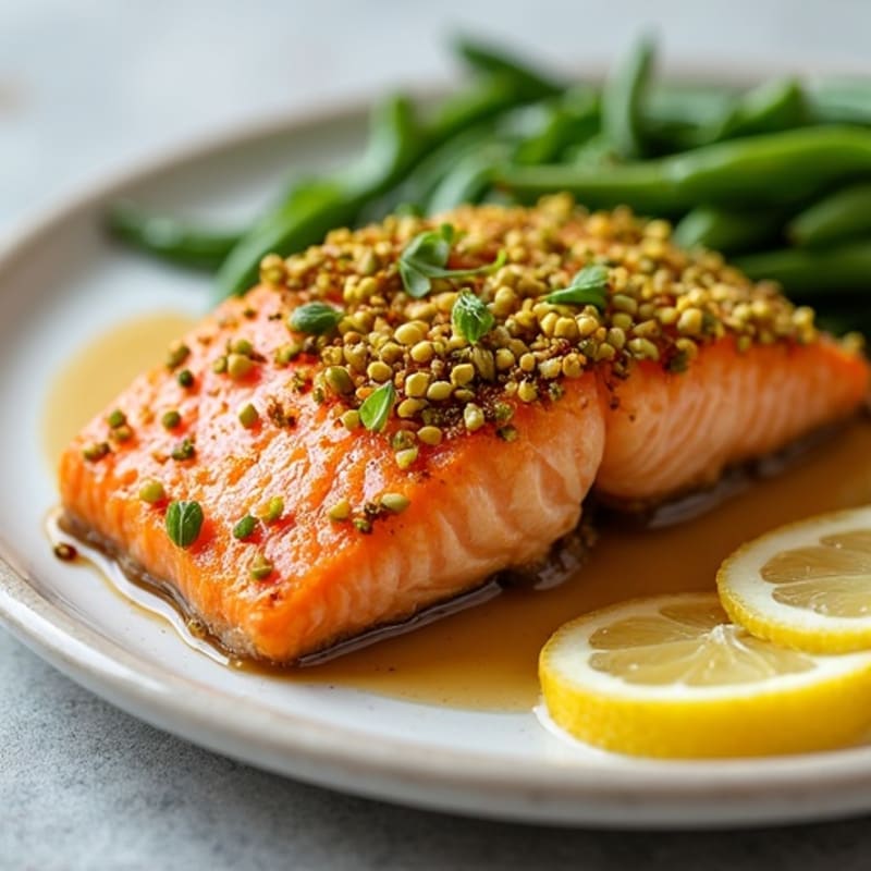 Crispy Pistachio-Crusted Salmon with Citrus-Ginger Glaze