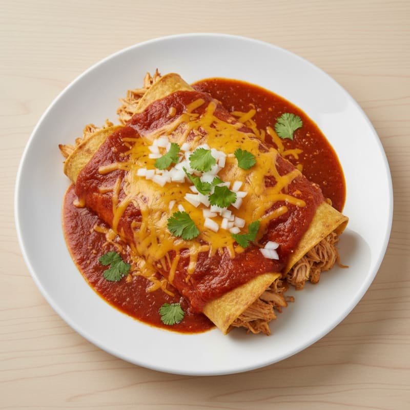 Chicken Enchiladas with Red Chili Sauce