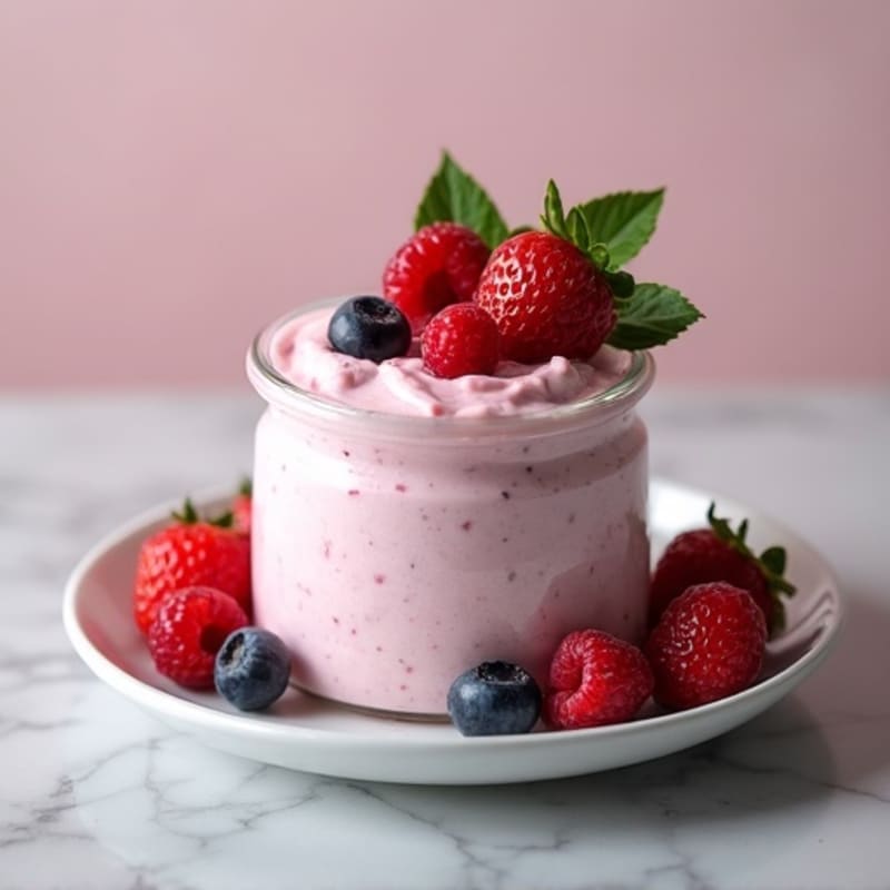 Creamy Greek Yogurt Protein Mousse with Mixed Berries