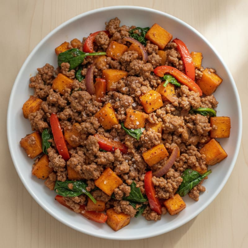 Ground Beef Sweet Potato Skillet