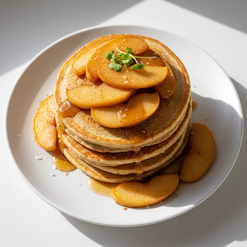 Golden Buttermilk Pancakes with Caramelized Apples