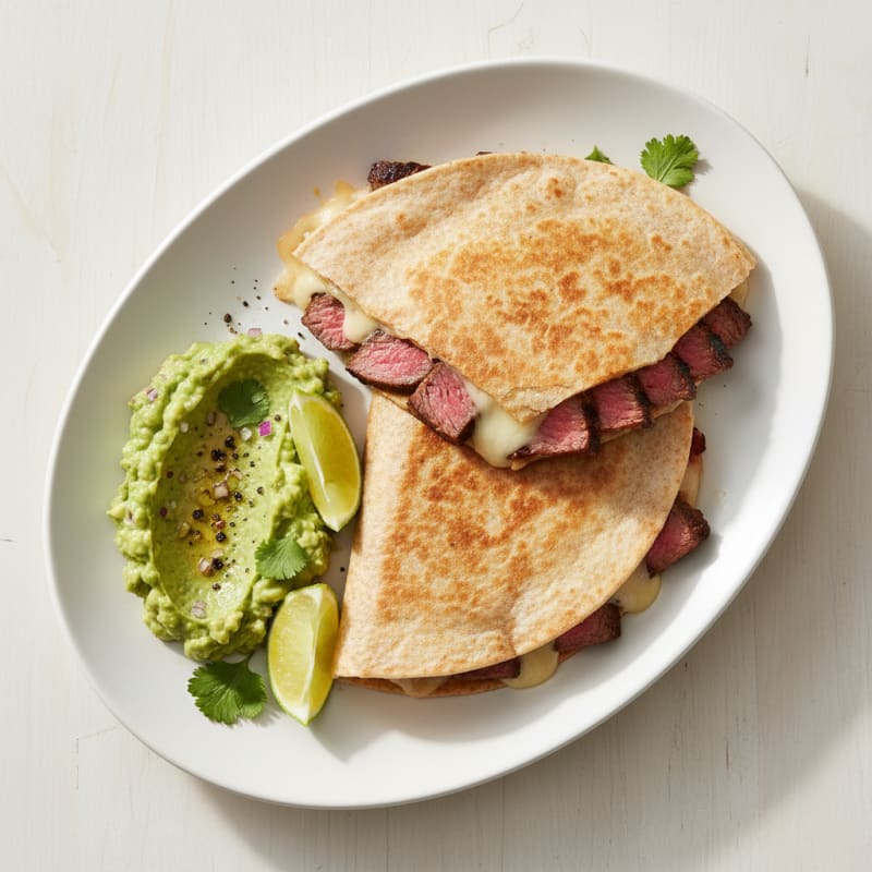 Carne Asada Quesadillas with Guacamole