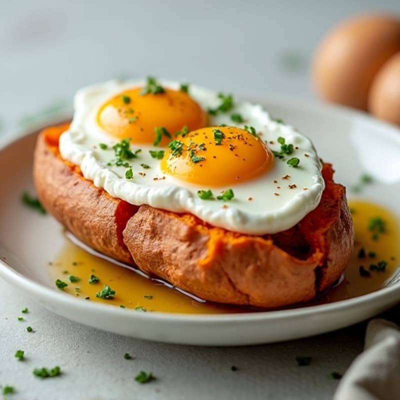 Crispy-Skin Loaded Sweet Potato with Greek Yogurt