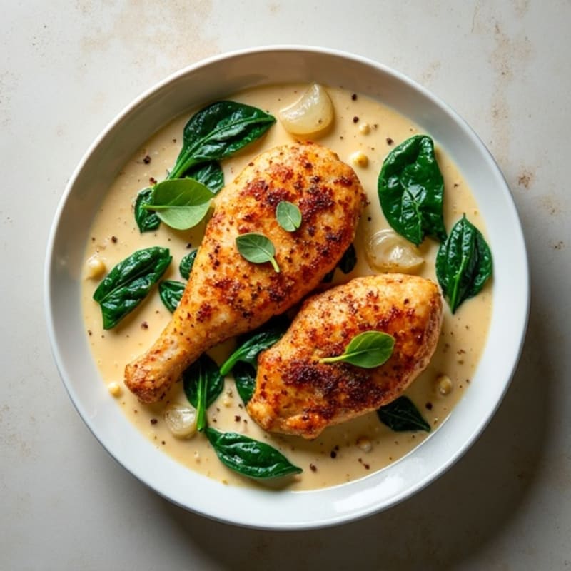 Creamy Spiced Chicken with Coconut Milk and Spinach