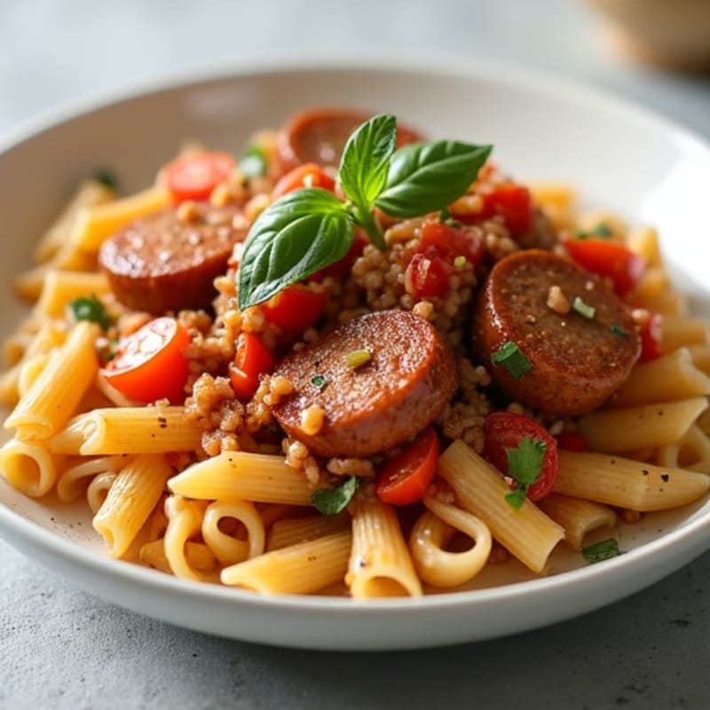 Hearty Turkey Sausage and Vegetable Ragu with Pasta