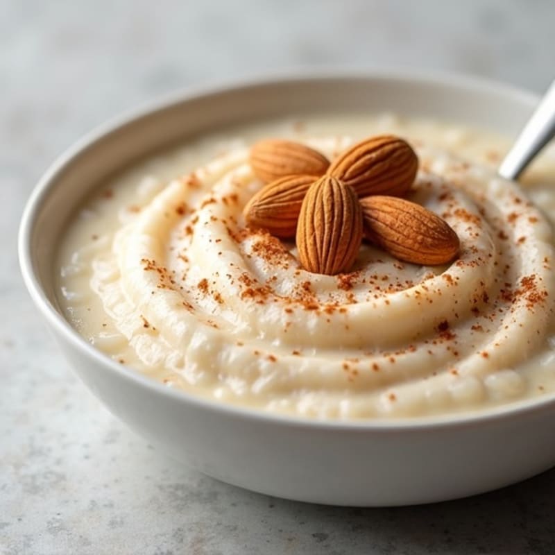 Silky Protein Rice Pudding with Toasted Almonds