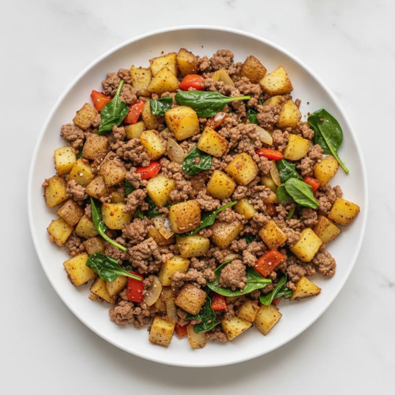 Savory Ground Beef and Potato Hash