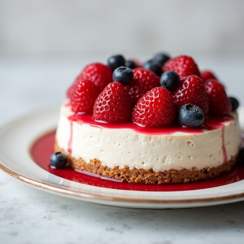 Greek Yogurt Protein Cheesecake with Fresh Berries