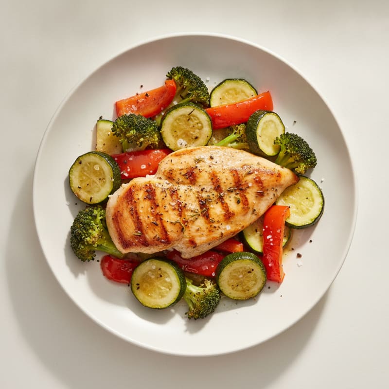 Pan-Seared Chicken with Roasted Vegetables
