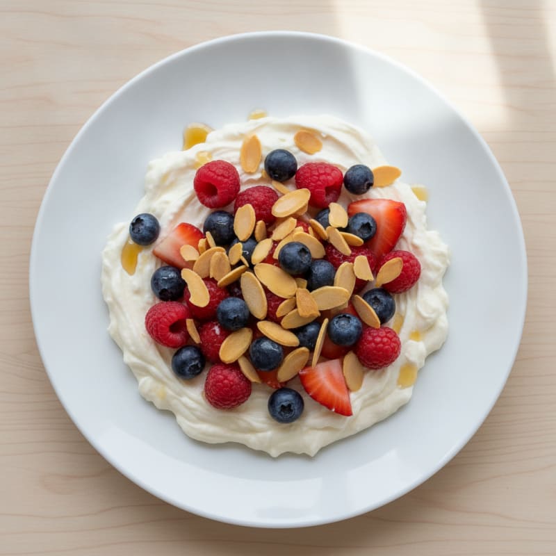 Silky Greek Yogurt Protein Pudding with Mixed Berries
