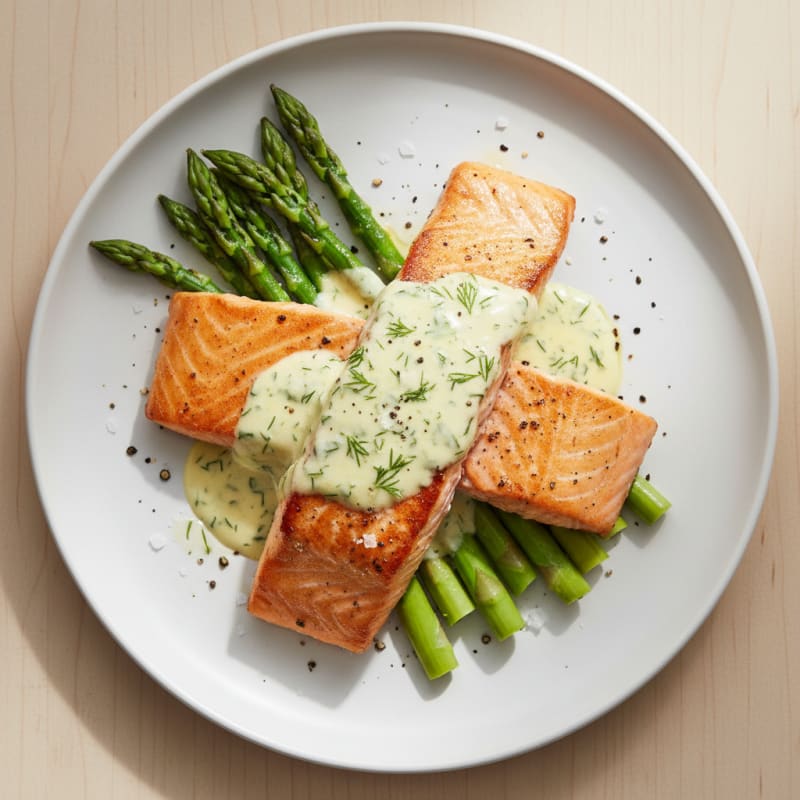 Pan-Seared Salmon with Lemon-Dill Sauce