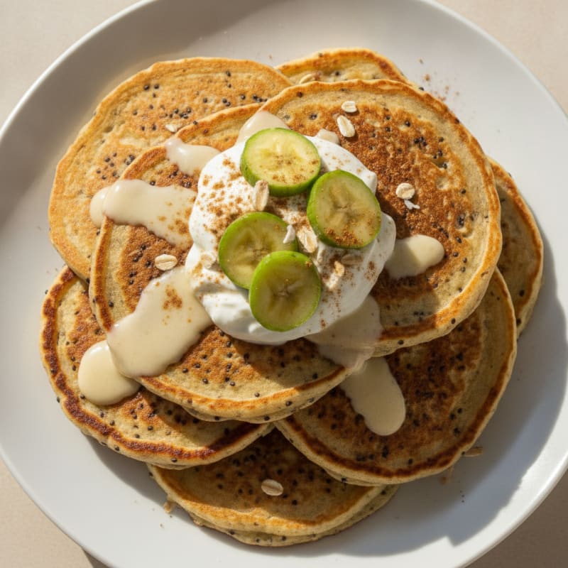 Banana Chia Seed Pancakes