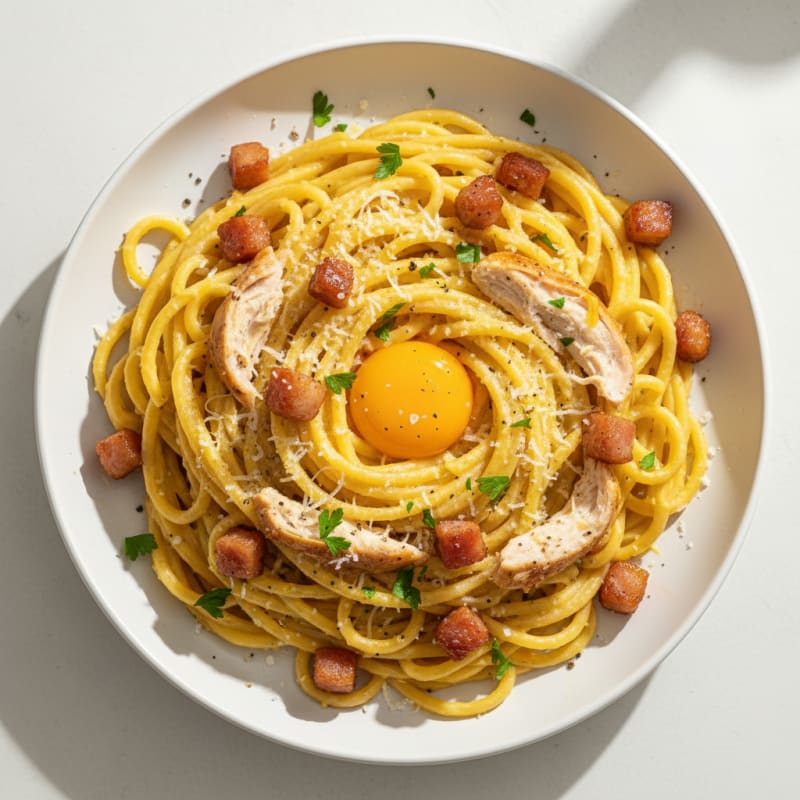 Classic Pancetta Carbonara with Egg Yolk Sauce