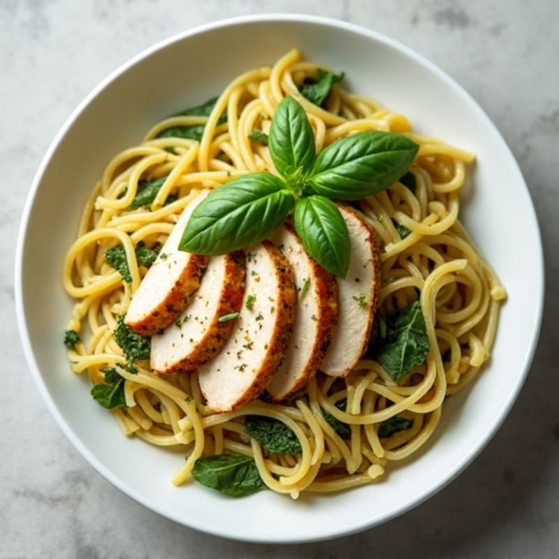 Creamy Fresh Pesto Chicken Whole Wheat Pasta