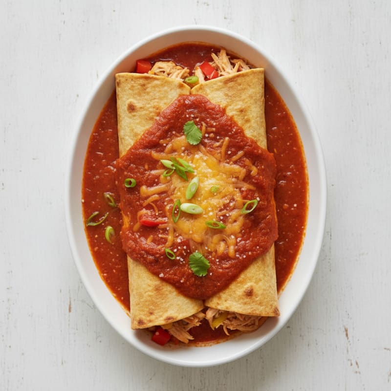 Chicken Enchiladas with Red Chili Sauce