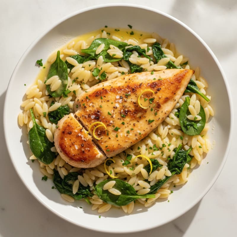 Lemon-Herb Chicken with Orzo